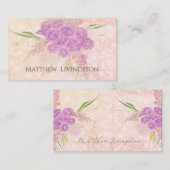 Sunset rose blush sheer bow and Bouquet  プレイスカード (正面/裏面)