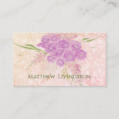 Sunset rose blush sheer bow and Bouquet  プレイスカード (正面)