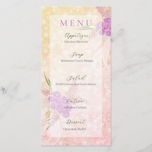 Sunset Rose blush sheer bow Bouquet (正面)