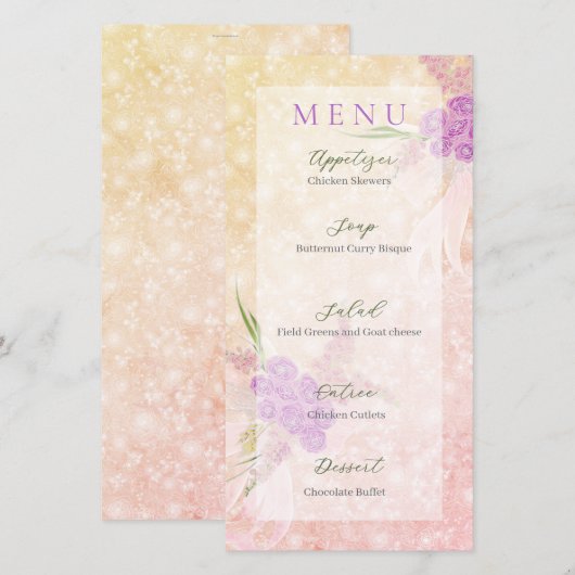 Sunset Rose blush sheer bow Bouquet (正面/裏面)