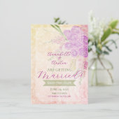 Sunset Rose blush sheer bow Bouquet  招待状 (スタンド正面)