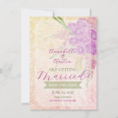 Sunset Rose blush sheer bow Bouquet  招待状 (正面)