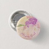 Sunset rose Flower girl Bouquet and Blush bow 缶バッジ (正面&裏面)