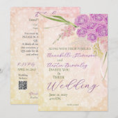 Sunset Rose Garden Sheer bow Bouquet Wedding  招待状 (正面/裏面)