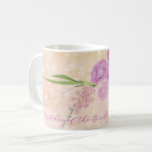 Sunset Rose Mother of the Bride-bow Bouquet コーヒーマグカップ (正面左)