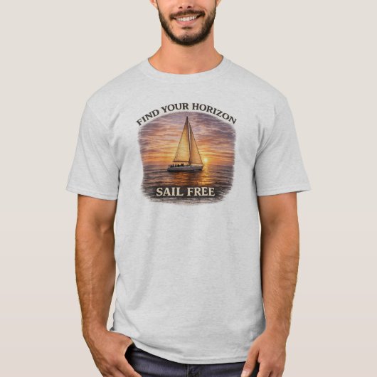 Sunset Sailboat Mug Sail Free Ocean Coffee Mug Nau Tシャツ (正面)