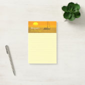Sunset Sailing Boat, DIY Name Message, Ruled Lines ポストイット (オフィス)