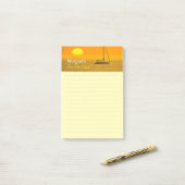 Sunset Sailing Boat, DIY Name Message, Ruled Lines ポストイット (デスク上)