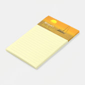 Sunset Sailing Boat, DIY Name Message, Ruled Lines ポストイット (アングル)