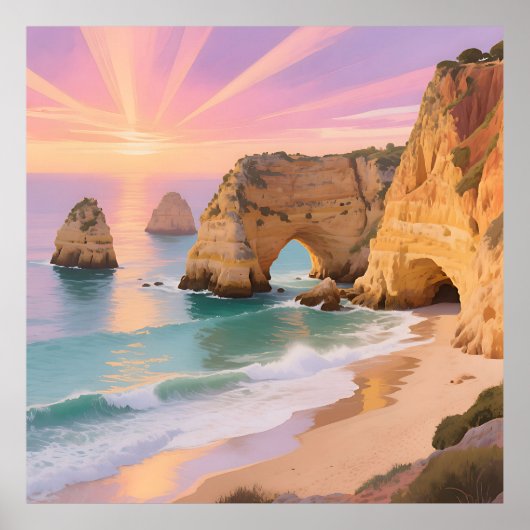 Sunset Sea Caves Paradise ポスター (正面)