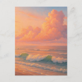 Sunset Sea Cloud - Pastel Painting Style ポストカード