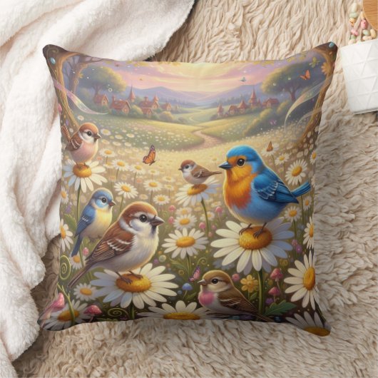 Sunset Serenade in a Meadow クッション (ブランケット)