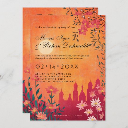 Sunset Serenade Wedding 招待状 (正面/裏面)