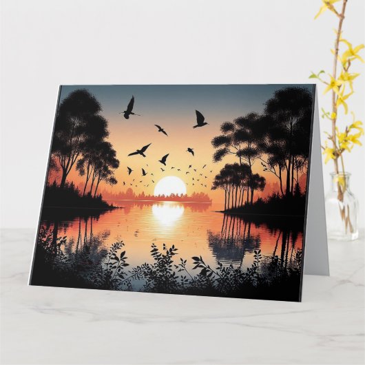 Sunset Serenity  カード (黄色い花)