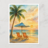 Sunset Serenity Beach Post Card ポストカード (正面)