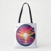 Sunset Serenity – Coastal Dreamscape Tote トートバッグ (正面)