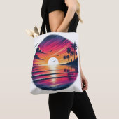 Sunset Serenity – Coastal Dreamscape Tote トートバッグ (クローズアップ)