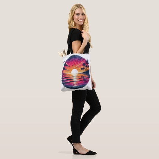 Sunset Serenity – Coastal Dreamscape Tote トートバッグ (モデル)