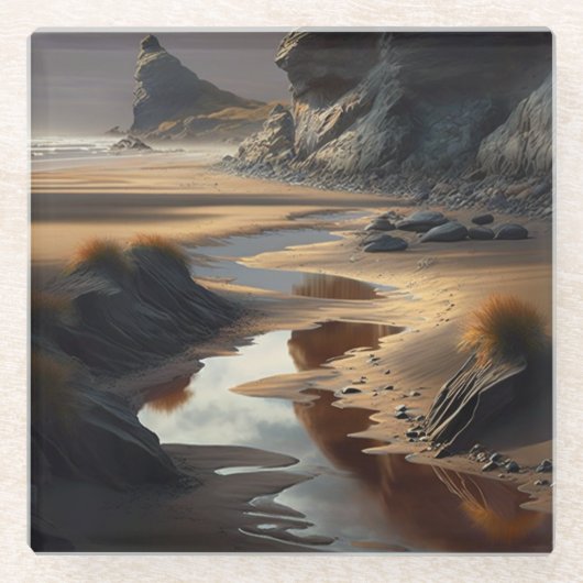 Sunset Shore ガラスコースター (正面)