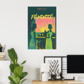 Sunset Silhouette Art Print Retro Femininity ポスター (ホームオフィス)