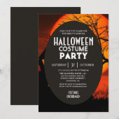 Sunset Silhouette Halloween Costumes Party 招待状 (正面/裏面)