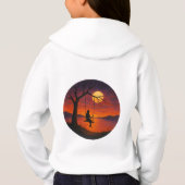 Sunset Silhouette Swing Art Kids’ Hoodie (裏面)