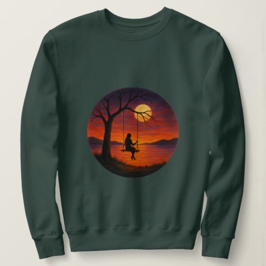 Sunset Silhouette Swing Art Women’s Sweatshirt スウェットシャツ (デザイン正面)