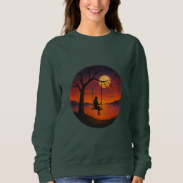 Sunset Silhouette Swing Art Women’s Sweatshirt スウェットシャツ