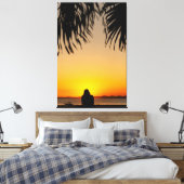Sunset Silhouette: Tropical Serenity キャンバスプリント (インサイチュ (寝室))