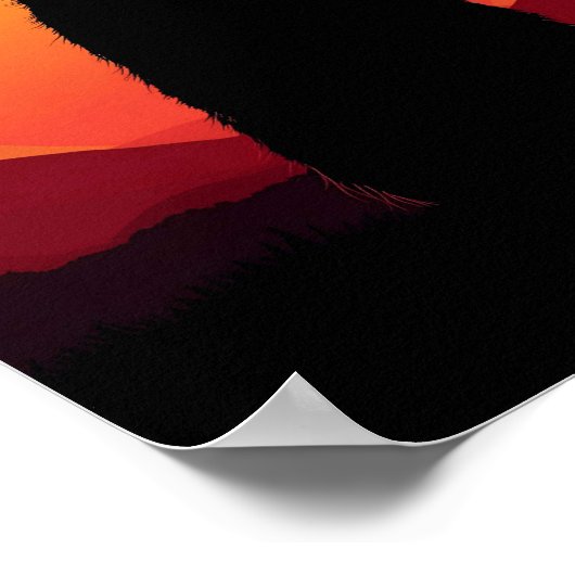 Sunset Silhouette Wall Art – Majestic Animal ポスター (角)