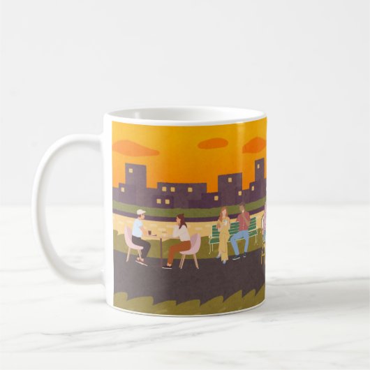 Sunset Sips Café – Urban Chill Mug コーヒーマグカップ (左)