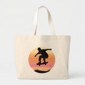 Sunset Skateboarder Tote Bag ラージトートバッグ (正面)