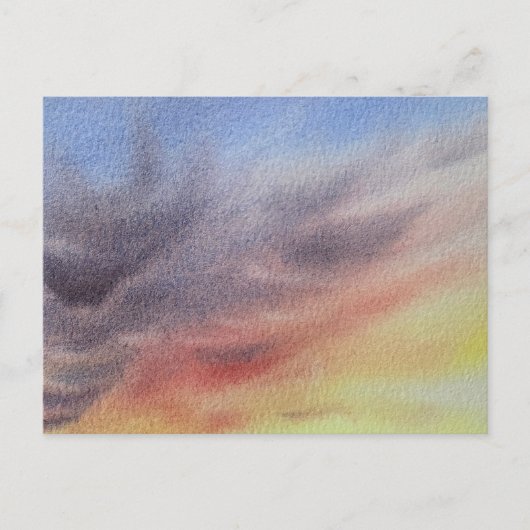 Sunset Sky Watercolor Painting  シーズンポストカード (正面)