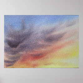 Sunset Sky Watercolor Painting  ポスター
