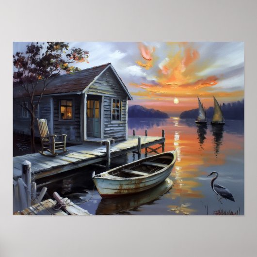 Sunset Solace: Cabin on the Lake ポスター (正面)