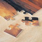 Sunset Solitude: Woman in Red Dress ジグソーパズル (側面)