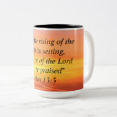 Sunset Sunrise Bible Verse Mug ツートーンマグカップ (正面右)