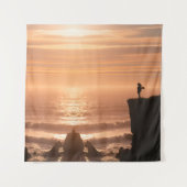 Sunset Surf Silhouette Wall Tapestry  タペストリー (正面)
