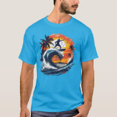 Sunset Surf Wave Graphic T-Shirt Tシャツ (正面)