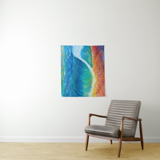 Sunset Surf Wave Medium (50" x 60") Tapestry タペストリー (インサイチュ)