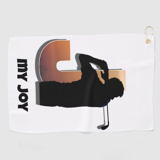 Sunset Swing Golf Towel – Letter J Design ゴルフタオル (横)