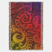 Sunset Swirl Boho Throw Blanket スローブランケット (正面縦)