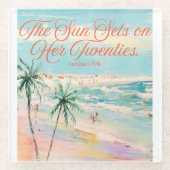 Sunset Themed 30th Birthday  ガラスコースター (正面)