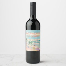 Sunset Themed 30th Birthday Wine Label ワインラベル