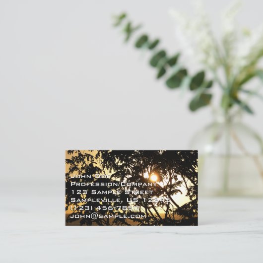 Sunset Through Trees I Tropical Photography 名刺 (スタンド正面)