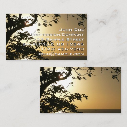 Sunset Through Trees II Tropical Photography 名刺 (正面/裏面)