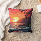 Sunset Tropical Beach Paradise Island クッション (ブランケット)