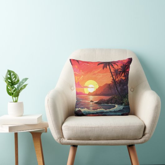 Sunset Tropical Beach Paradise Island  クッション (椅子)