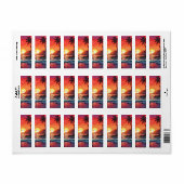 Sunset Tropical Beach Paradise Island  ラベル (フルシート)