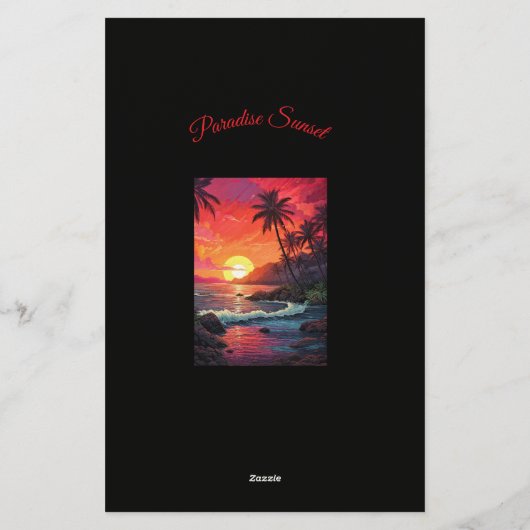 Sunset Tropical Beach Paradise Island 便箋 (裏面)